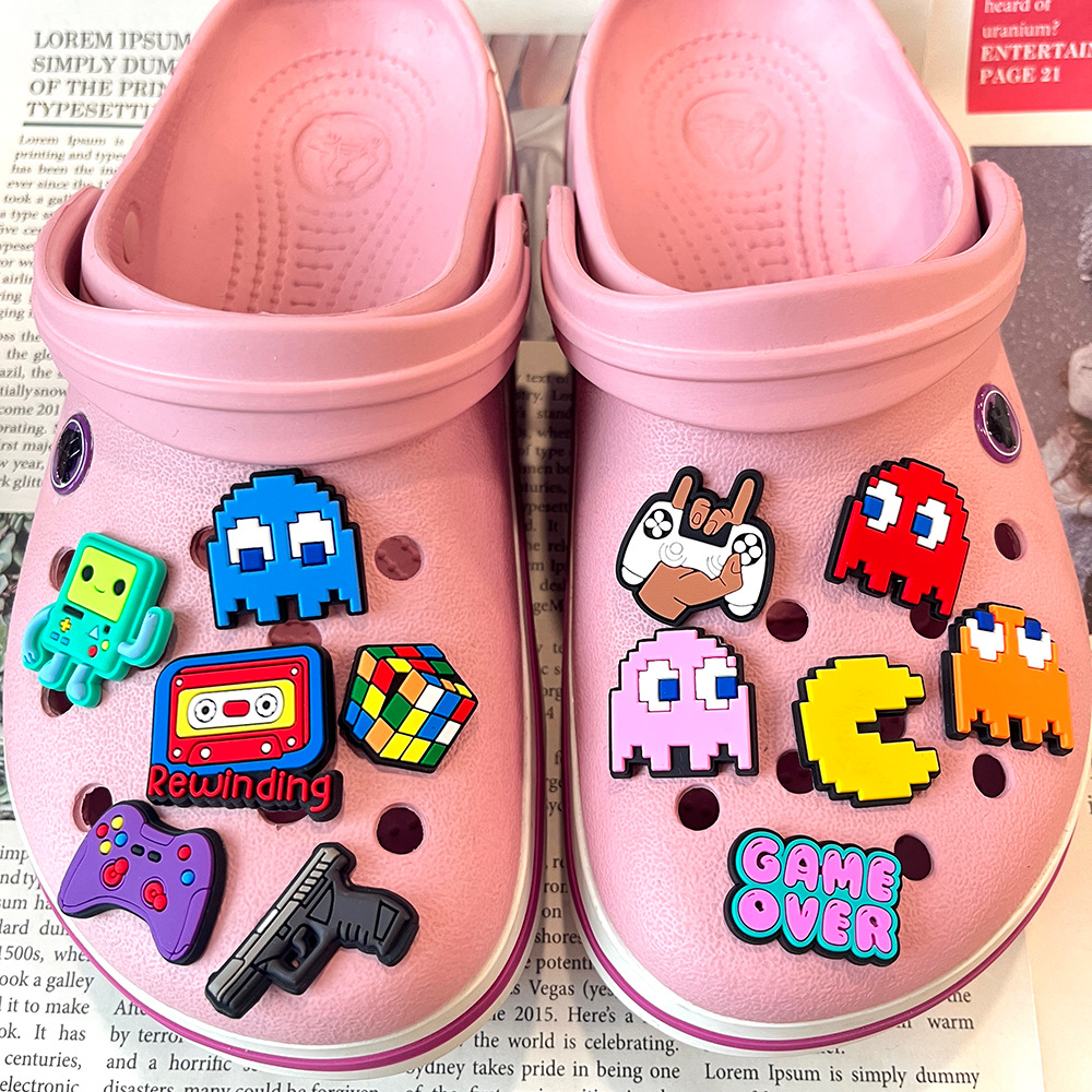 Men'S Accessories Crocs - 17PCS Pac-Man shoe charms for Crocs.