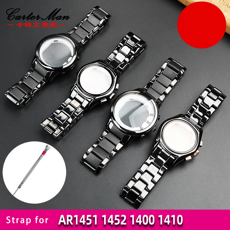 Men'S Accessories Armani - Black ceramic case dial watchband accessory