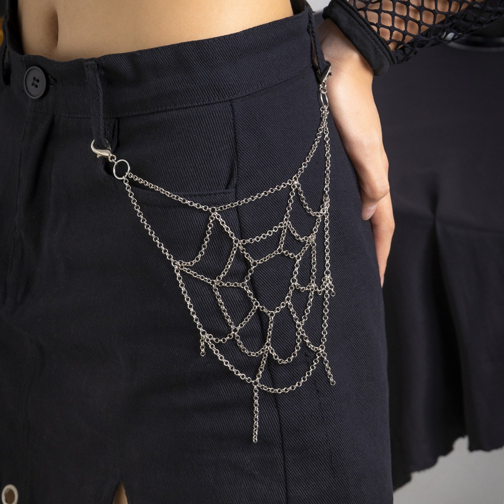Men'S Accessories Clothing - Gothic Punk Sliver Color Spider Web
