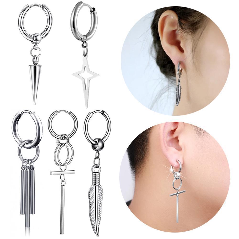 Men'S Minimalist Accessories - 1/2Pcs Stainless Steel Hanging Pendant Drop