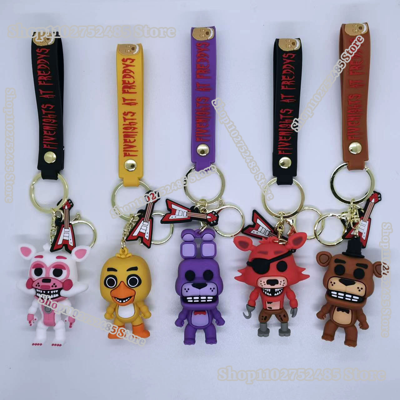 Young Men'S Accessories - 5pcs Cartoon Anime FNAF Figure Keychains