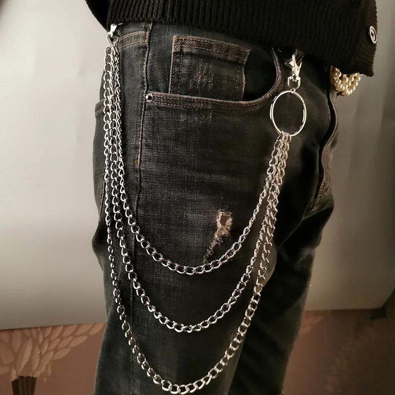 Men Accessories Chain - Layer Metal Belt Chain Punk Hook