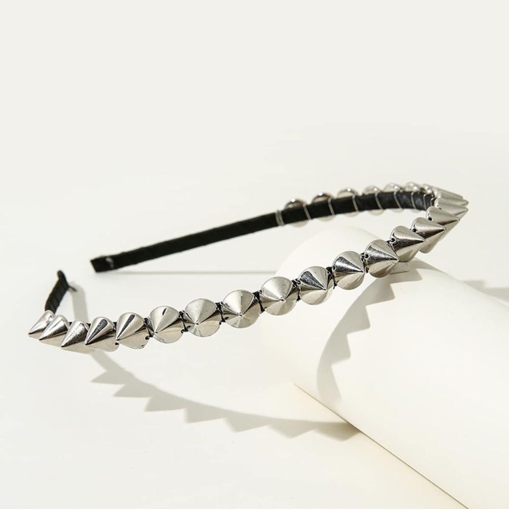 Men Accessories In Silver - Cosplay Accessories Silver Stud Rivet Headband