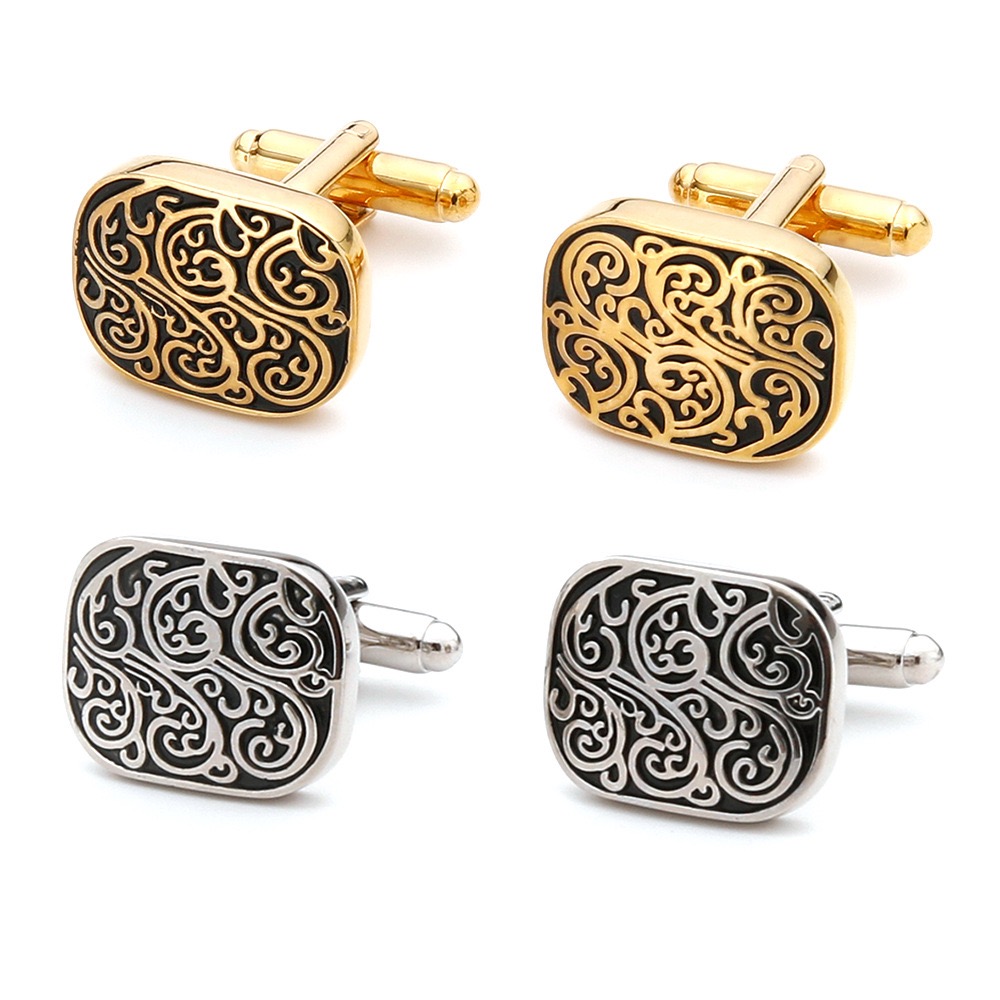 Men'S Accessories Office - High Quality Gold Cufflinks Vintage Pattern