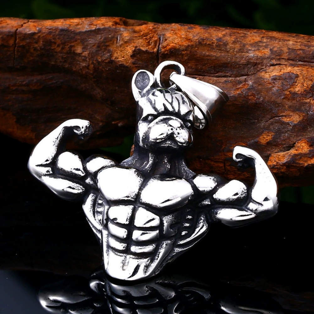 Men'S Minimalist Accessories - Minimalist retro dog head muscle men's