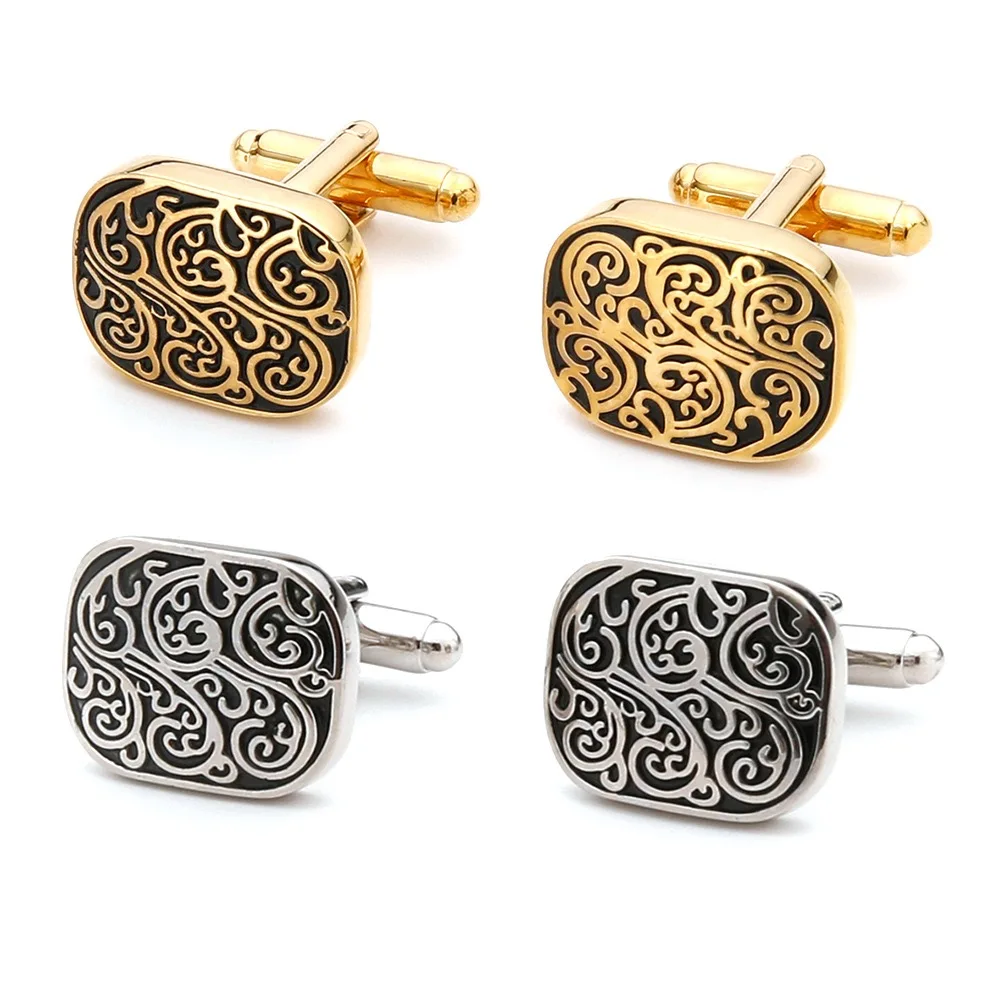 Men'S Accessories Office - High Quality Gold Cufflinks Vintage Pattern