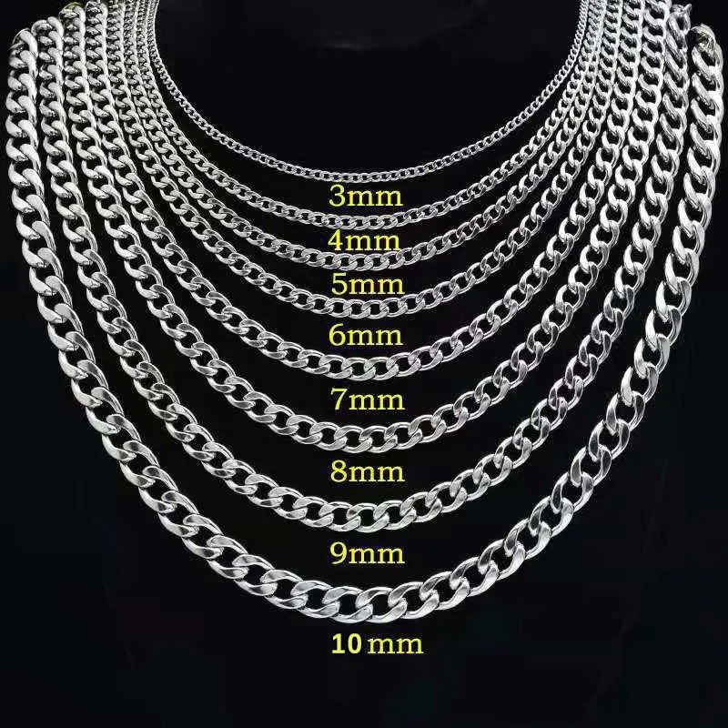 Men Accessories Neck Chain - 925 sterling silver plated Flat Cuban