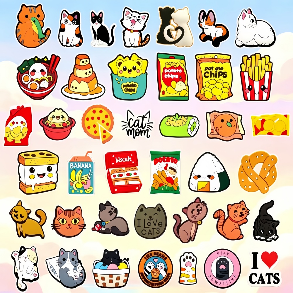 Men'S Accessories Crocs - 40Pcs Drink Shoe Charms Cute Cat