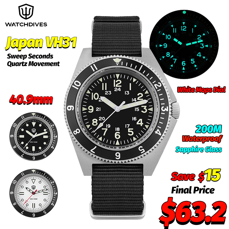 Men Accessories Jewelry - Watchdives WD1972 Quartz Watch Sapphire Luminous