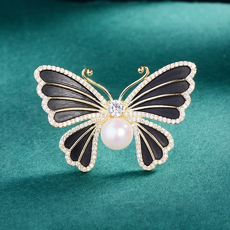 Men'S Accessories Trends 2025 - 1Pc Chic Pearl Butterfly Brooch for