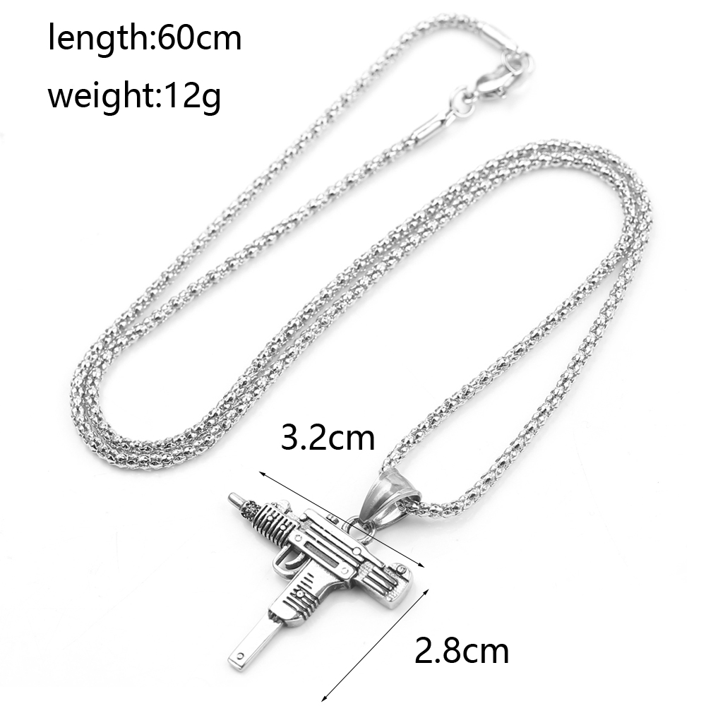Punk Uzi Pistol Machine Gun Ne - Men Accessories Jewelry recension och pris