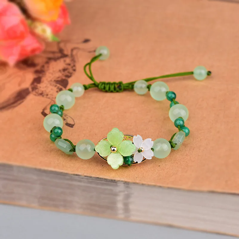 Green Jade Flower Bracelet Amu - Bracelet Beaded Men recension och pris