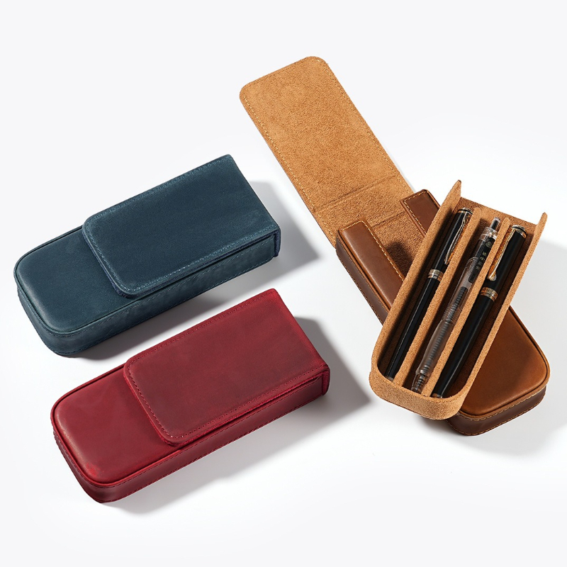 3 Slot Geniue Cowhide Pen Penc - Men Accessories Drawer recension och pris