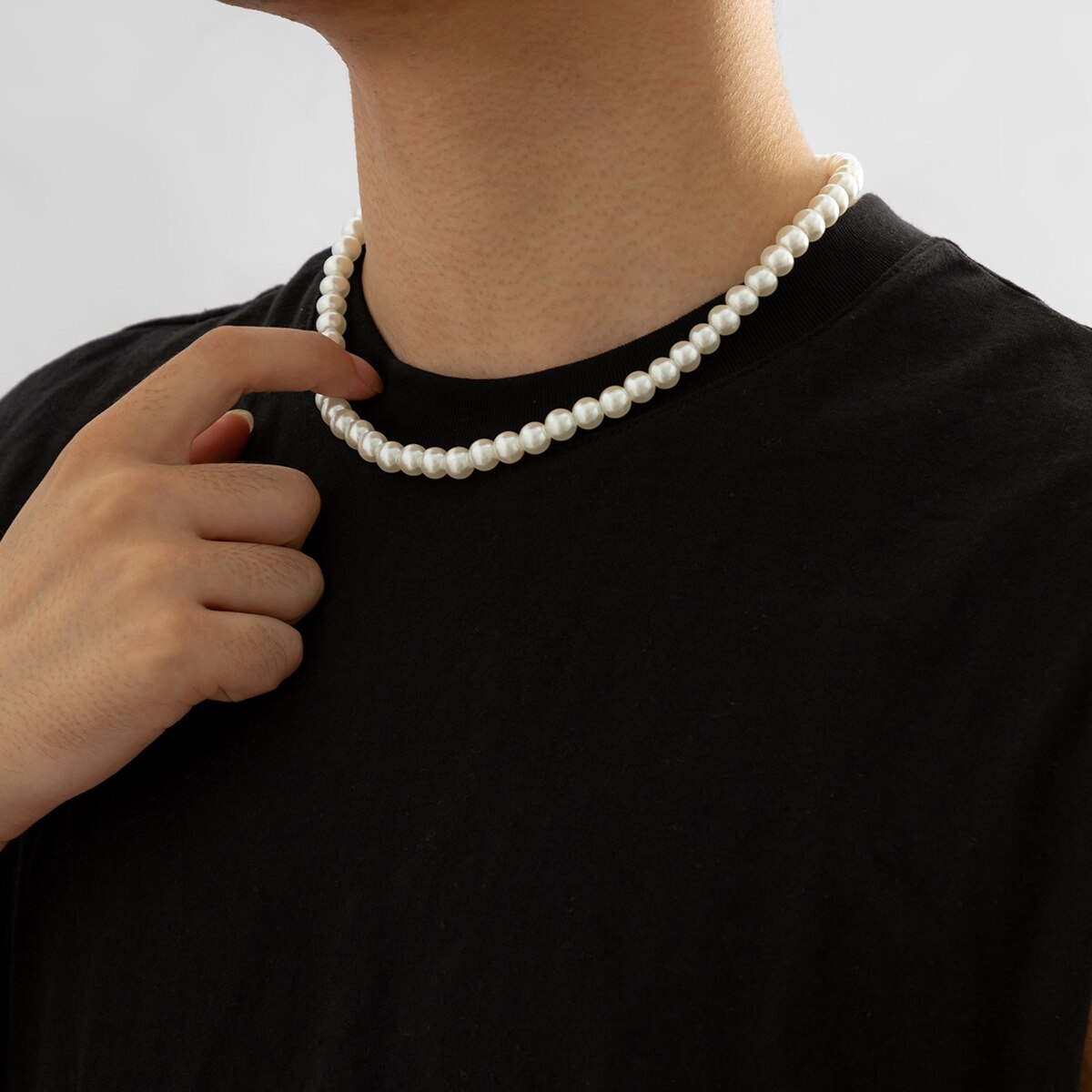Simple Imitation-Pearl Beaded  - Men Accessories Neck Chain recension och pris