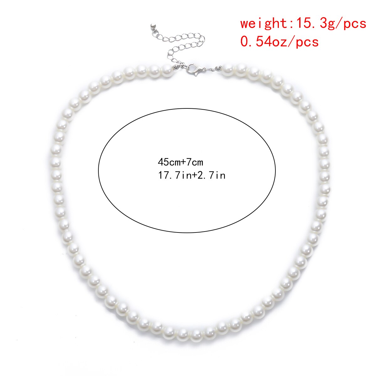 Simple Imitation-Pearl Beaded  - Men Accessories Neck Chain recension och pris