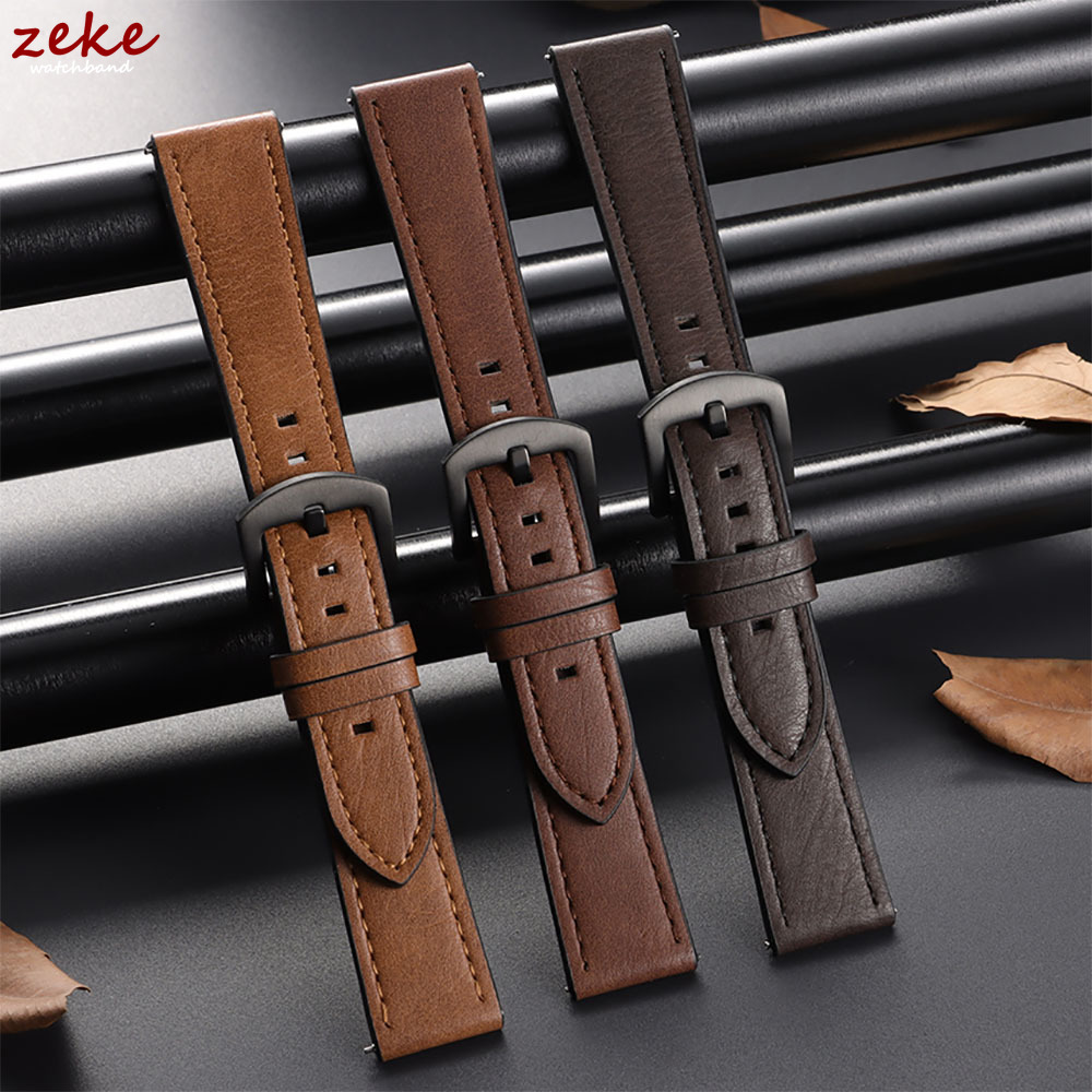 20/22mm Leather Strap Watchban - Men'S Accessories New Balance recension och pris