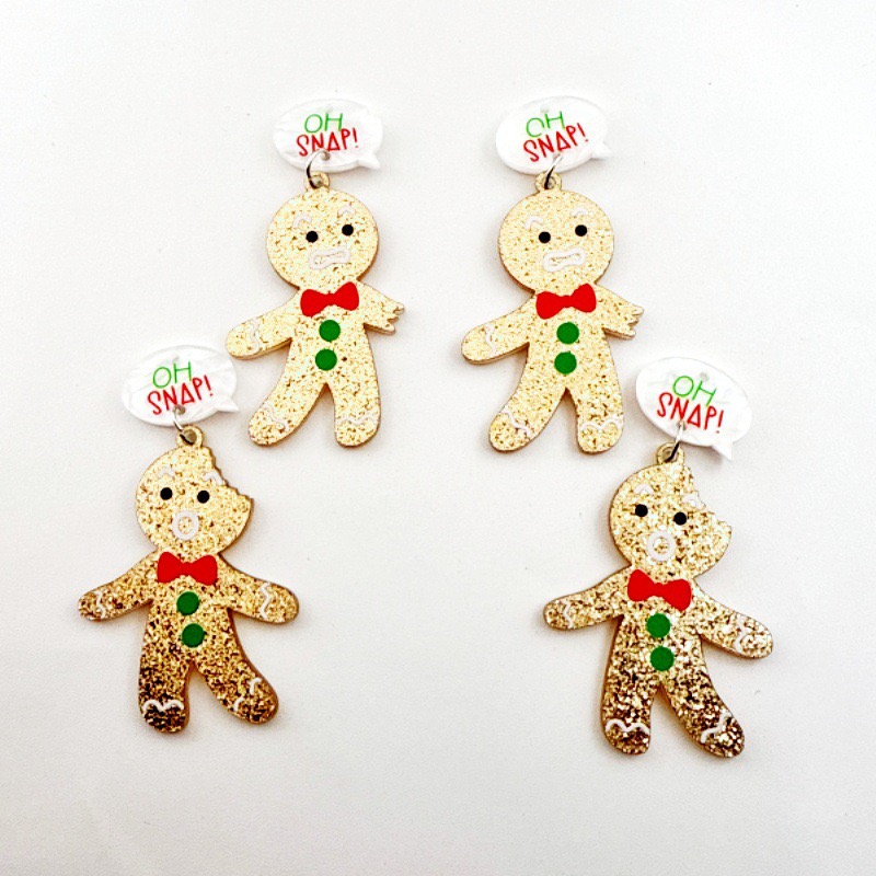 10pcs Cute Christmas Gingerbre - Men Accessories Jewelry recension och pris