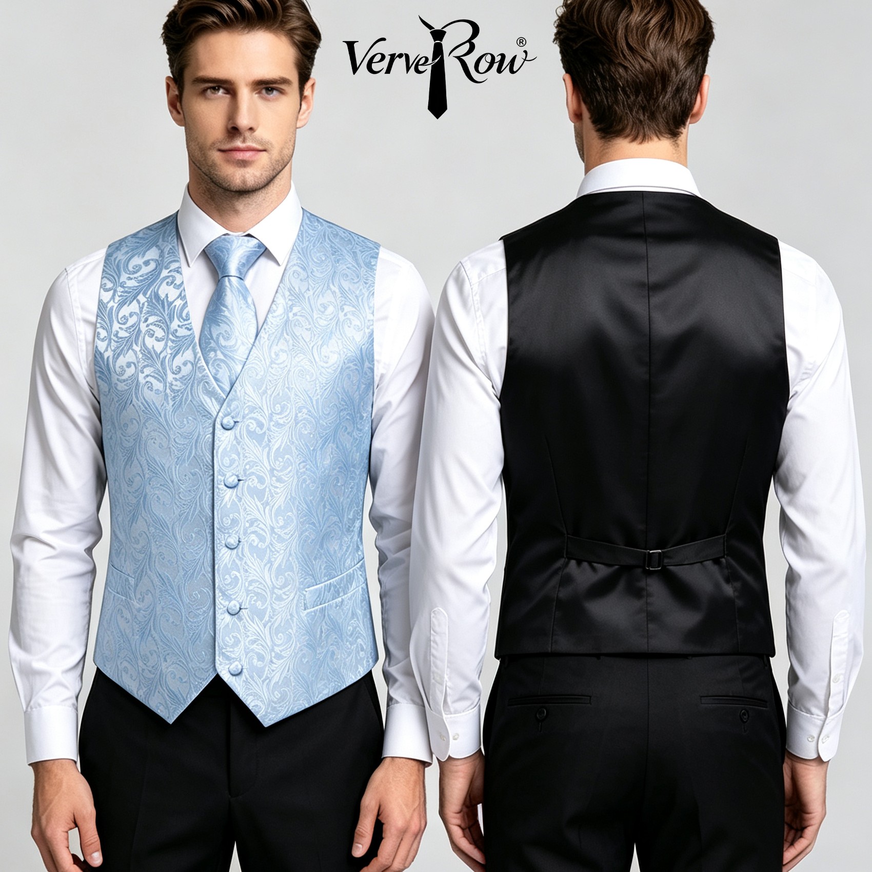 Light Blue Jacquard Vest Tie P - Men'S Accessories Office recension och pris