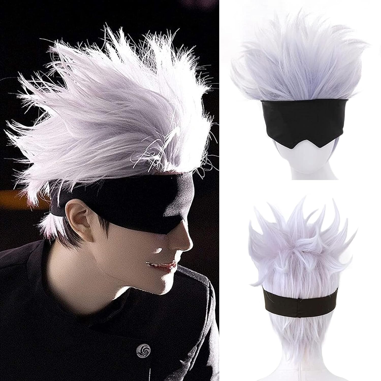 Black Blindfold + Short Wavy C - Men Accessories In Silver recension och pris