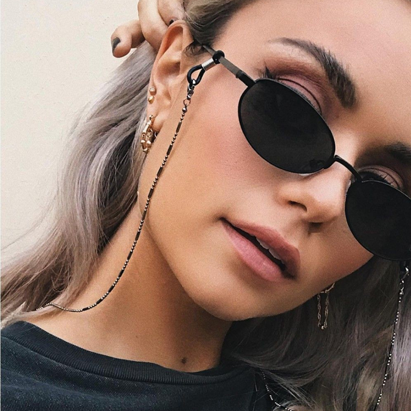 Mask Sunglasses Chains for Wom - Men Accessories In Silver recension och pris