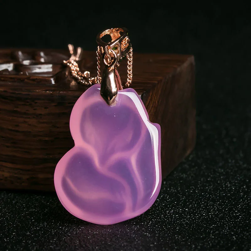 Natural Purple Agate Fox Penda - Men Accessories Chain recension och pris