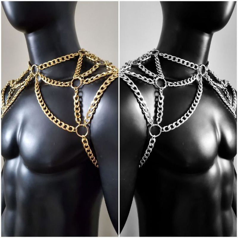 Punk Men Shoulder Body Chain B - Men Accessories In Silver recension och pris