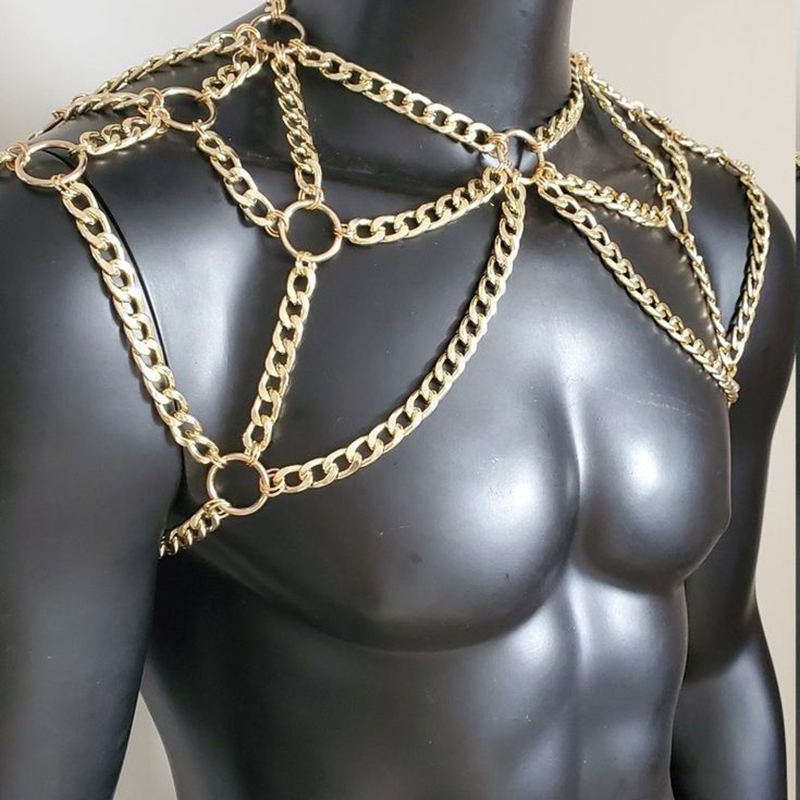Punk Men Shoulder Body Chain B - Men Accessories In Silver recension och pris