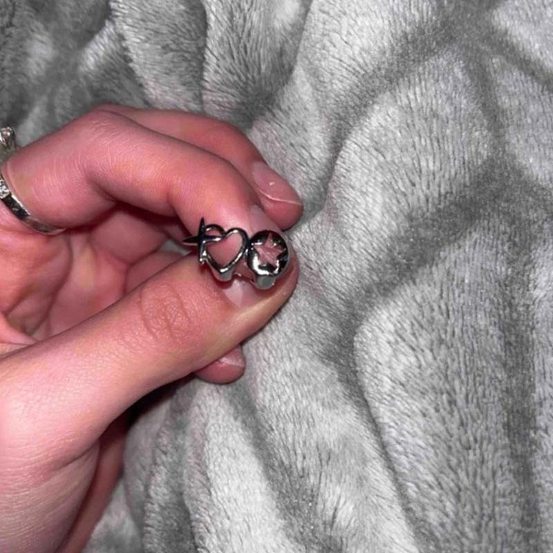 Punk Hip Hop Hollow Heart Teet - Men Accessories In Silver recension och pris