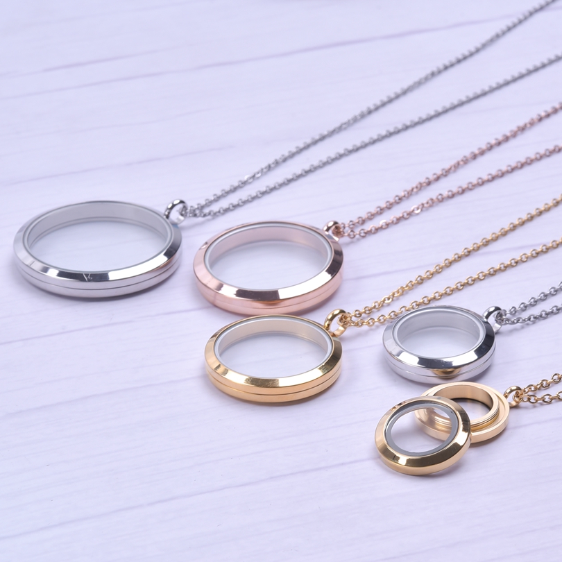 Round Pendant Necklace Locket  - Men Accessories Neck Chain recension och pris