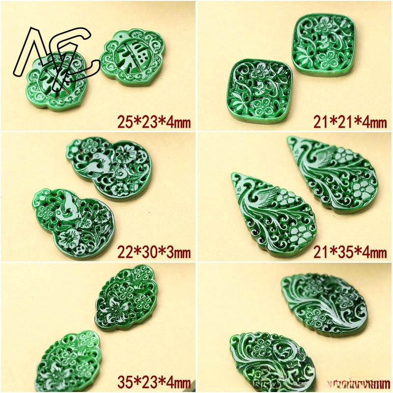 2pcs DIY Natural Dry Green Eme - Men Accessories Jewelry recension och pris