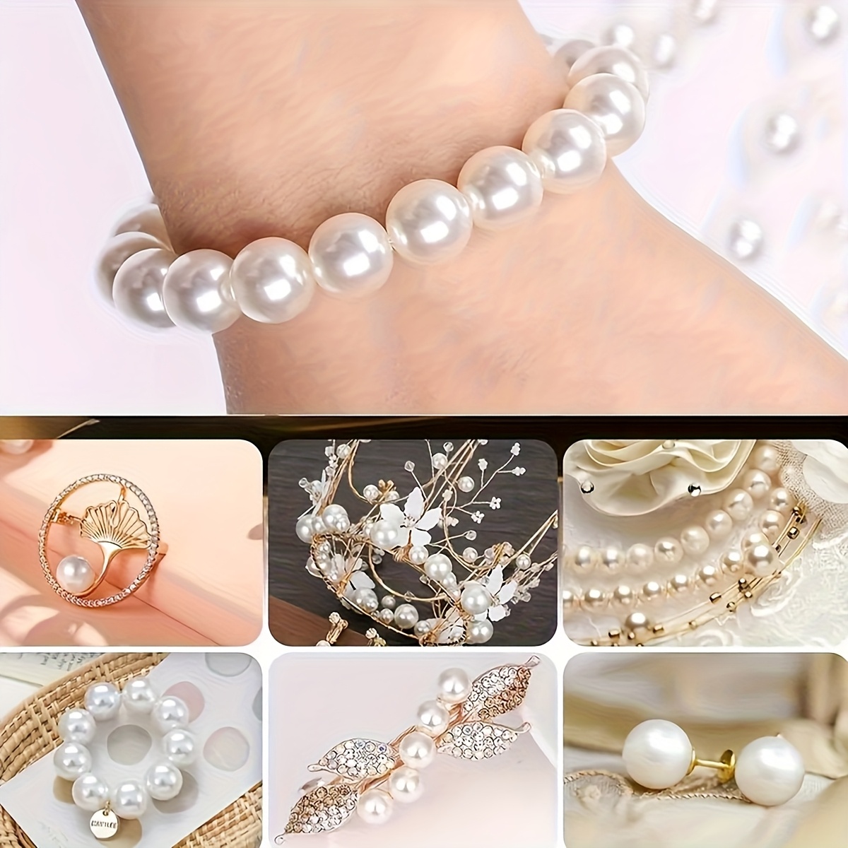 1388pcs 4/6/8/10mm Black, Whit - Bracelet Beaded Men recension och pris