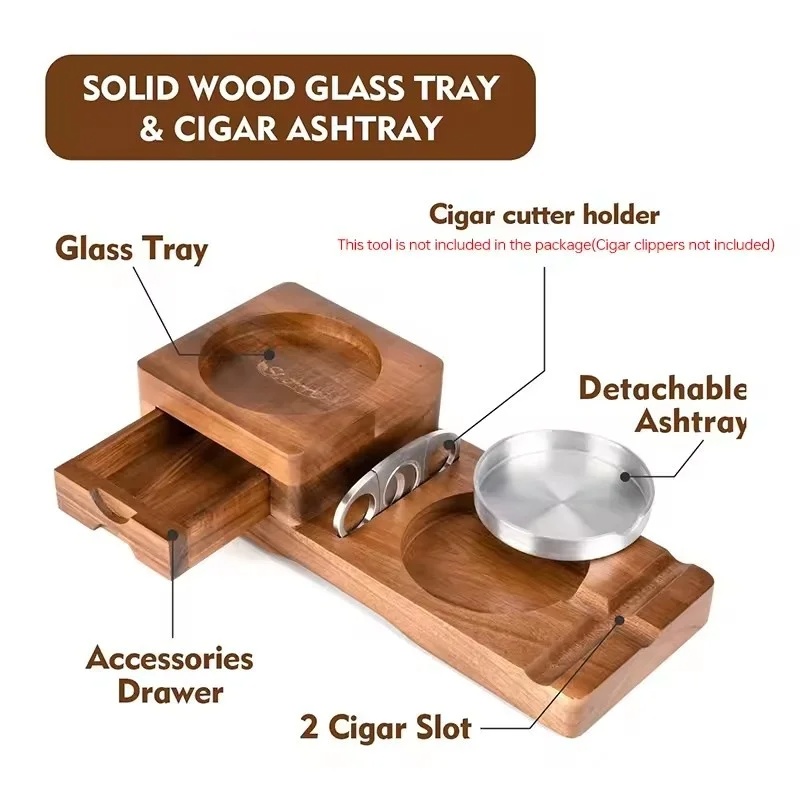 Wooden Cigar Ashtray with Draw - Men Accessories Drawer recension och pris