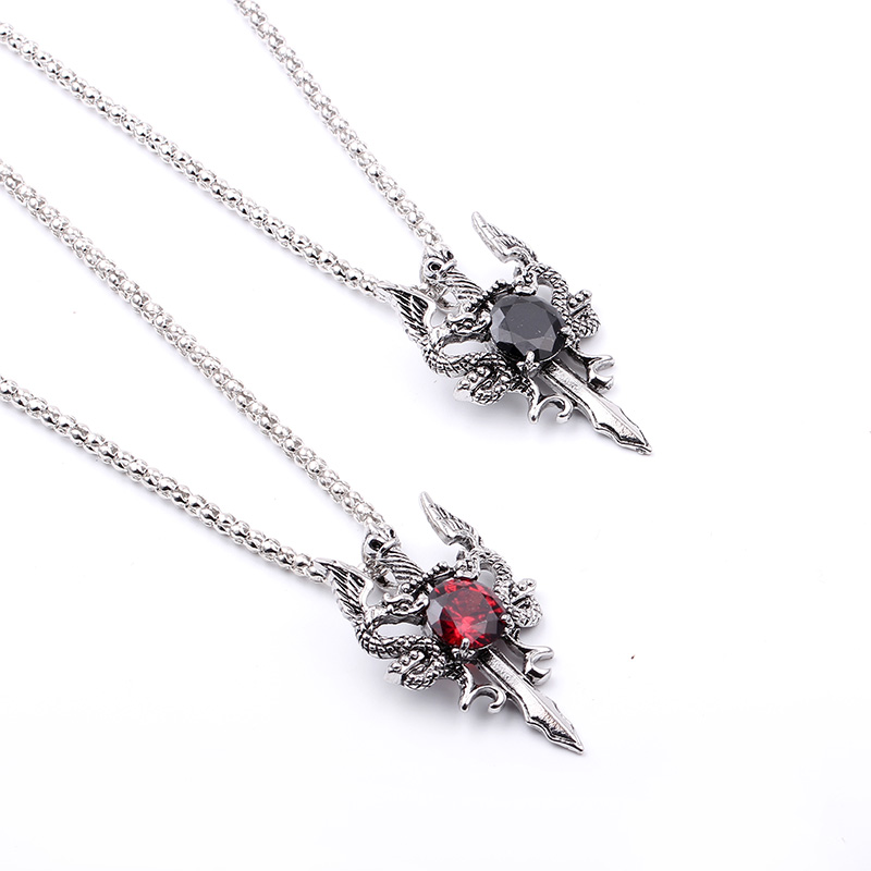 Double Dragon Black Gem Cross  - Men Accessories Jewelry recension och pris