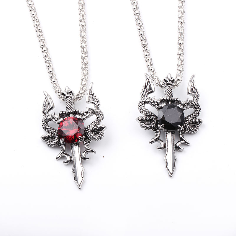 Double Dragon Black Gem Cross  - Men Accessories Jewelry recension och pris