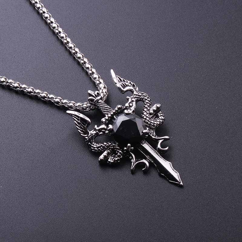 Double Dragon Black Gem Cross  - Men Accessories Jewelry recension och pris