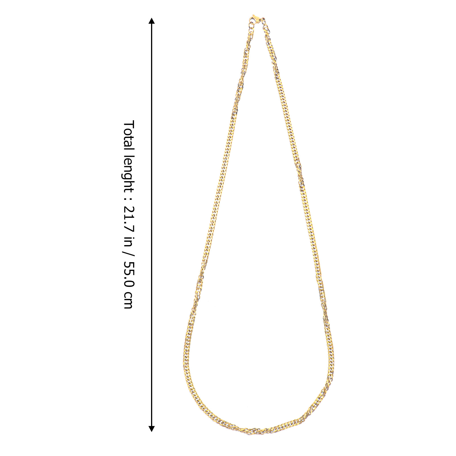 1Pcs Golden Double Buckle Chai - Men Accessories Neck Chain recension och pris