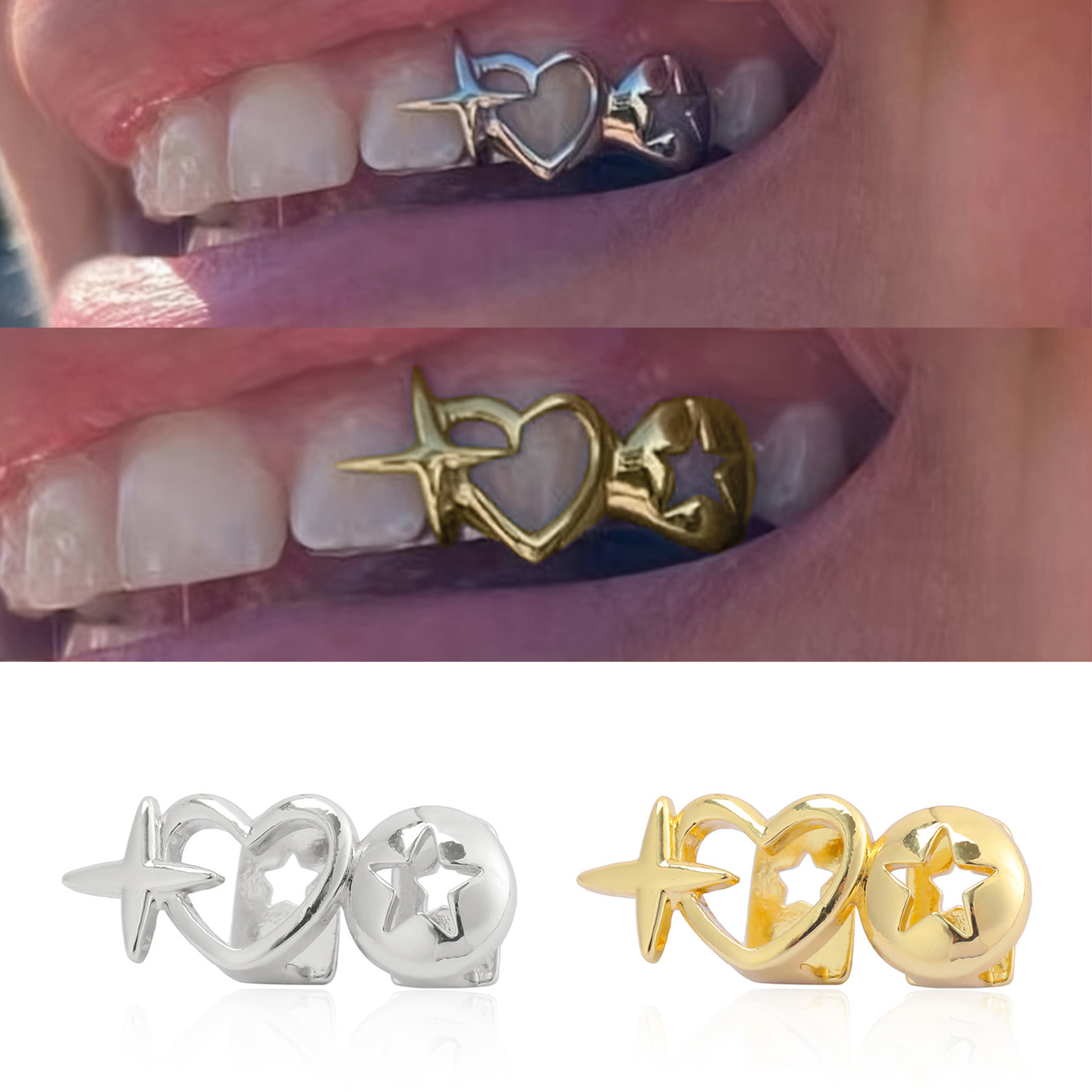 Punk Hip Hop Hollow Heart Teet - Men Accessories In Silver recension och pris