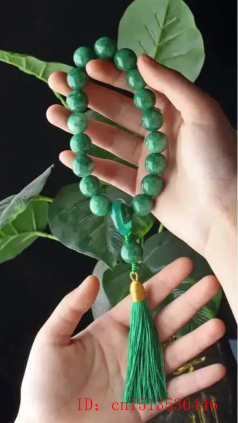 Green Jade Stone 12mm Beads Ta - Bracelet Beaded Men recension och pris